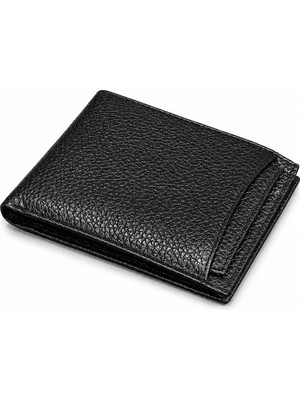 Basics&more Erkek %100 Hakiki Dana Derisi Cüzdan Şeffaf Kimlik Bölmeli Bol Kartlıklı
