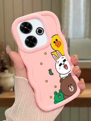 HONTINGA Redmi 13 4g Uyumlu Kılıf Düşüme Önleyici Basitlik Anti Düşme Kamera Koruyucu Basit Pembe Yumuşak Silikon Couple Telefon Kılıfı Yaratıcılık Desen K9-0105