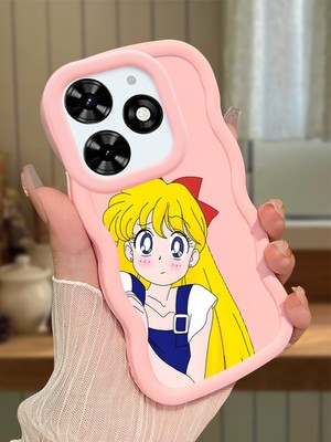 HONTINGA Tecno Spark 20C Uyumlu Kılıf Düşüme Önleyici Basitlik Anti Düşme Kamera Koruyucu Basit Pembe Yumuşak Silikon Couple Telefon Kılıfı Kız Desen K9-0103