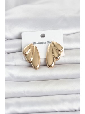 Solmazlar Online 316L Çelik Gold Renk Vintage Kadın Küpe