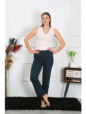 Marsilyan™-  Kadın Pamuk Penye Tek Alt Pijama Petrol 27514