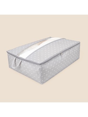 Simple Living Mega Boy Baza Altı Şeffaf Detaylı Hurç - Gri - 74X46X22 cm