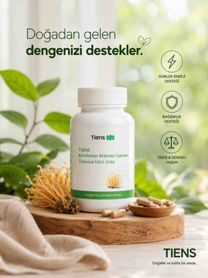 Butik 🌿 Tiens Kordiseps Mantarı Içeren Takviye Edici Gıda 100 Kapsül