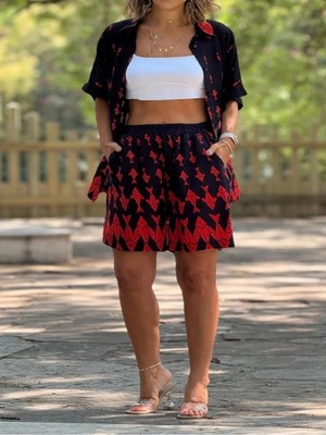Valewoman Balık Desenli Şortlu Takım