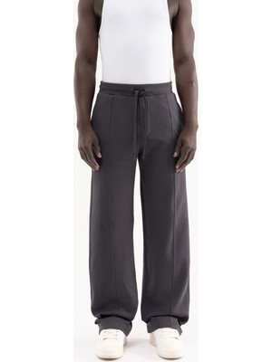 Machinist Erkek Dikiş Detaylı Double Face Baggy Pantolon Antrasit