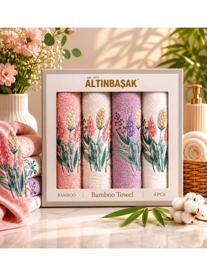 Altınbaşak Bambu 4´lü 50X90 El Havlusu Serena