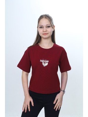 Toontoy Kız Çocuk Bisiklet Yaka Kısa Kollu Baskılı Tişört 24972