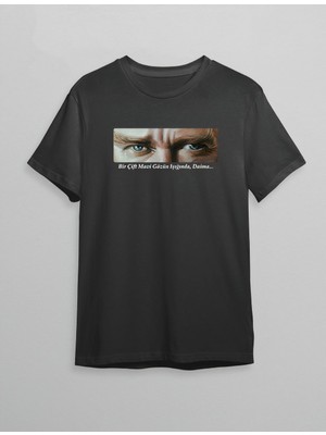 MidasTech 10 Kasım Atatürk'ü Anma Günü Baskılı Oversize Bisiklet Yaka T-Shirt - Siyah