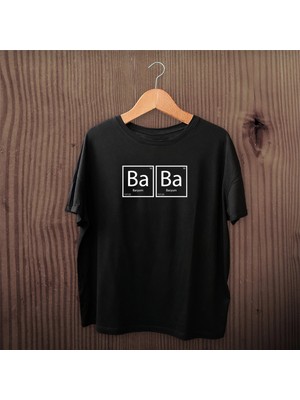MidasTech Babalar Günü Hediye Baba Temalı Baskılı Oversize Bisiklet Yaka T-Shirt - Siyah