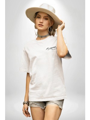 MidasTech 30 Ağustos Zafer Bayramı Atatürk Temalı Oversize Bisiklet Yaka T-Shirt - Beyaz