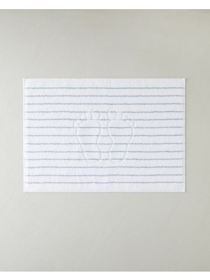 English Home Mono Stripe Pamuk Ayak Havlusu 50X70 cm Beyaz - Mavi
