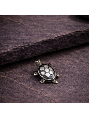 Ebrar Silver Gümüş Kaplumbağa Kolye Ucu 925 Ayar Gümüş Mat Unisex Kaplumbağa Kolye Ucu
