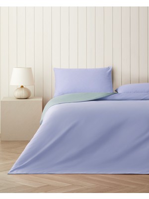 English Home Plain Pamuk Çift Kişilik Nevresim Takımı 200X220 cm Ortanca Mavi-Su Yeşili