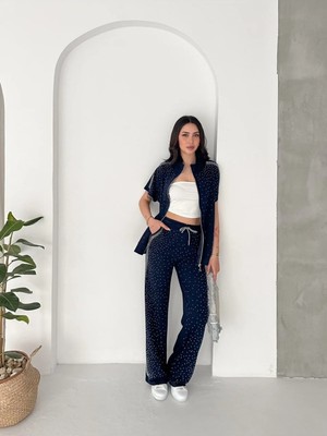 Gugus Kadın Modal Eşofman Takımı Sıfır Kol Yelekli Taş Işlemeli Model