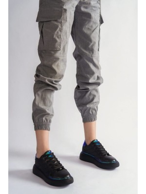 Stsahra  Kadın Siyah Sneaker Spor Ayakkabı