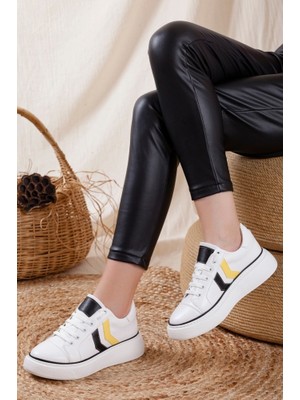 Stsahra  Kadın Beyaz Sneaker Spor Ayakkabı