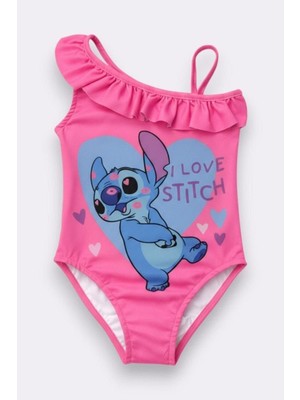 Cg Kids Stitch Fırfır Detaylı Askılı Kız Çocuk Mayo Kini