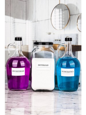 Naturelove 3'lü Banyo Seti Sıvı Deterjan Yumuşatıcı Şişesi 1,5 Lt Deterjan Kavanozu 3 Lt