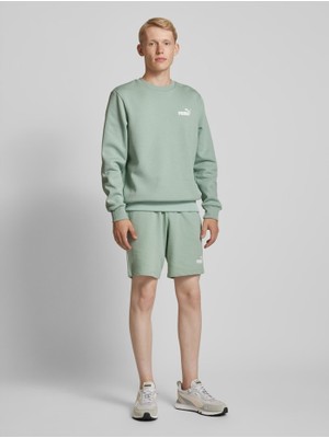 Puma Performance Sweatshirt Met Label Print In Lime Green