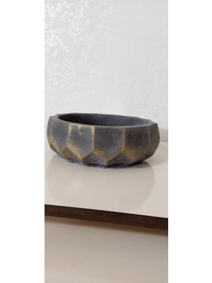 Empressco Saf Beton Geometrik Bonsai ve Aranjman Taş Saksı, Dayanıklı ve Şık Tasarım