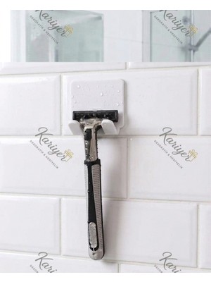 1 Adet Kariyer Permatik Tutucu - Yapışkanlı Banyo Düzenleyici - Jilet Tutucu Aparat - Çok Amaçlı Banyo Askısı