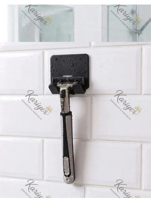 Kariyer 1 Adet Permatik Tutucu - Yapışkanlı Banyo Düzenleyici - Jilet Tutucu Aparat - Çok Amaçlı Banyo Askısı