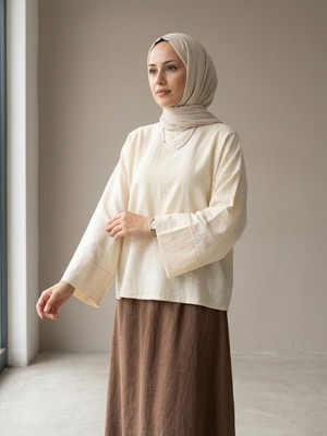 Miostil Geniş Takma Manşet Tunik-Taş