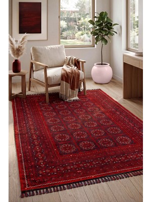 Colore Home Buhara Akrilik Kırmızı Vintage Afkan Halısı Vintage Kilim
