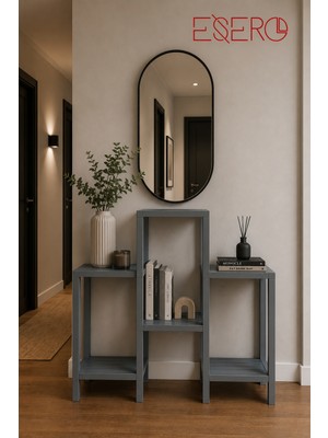 Esero 6 Raflı Modüler Kitaplık Dekoratif Çok Amaçlı Raf Ünitesi Gri 108X98 cm