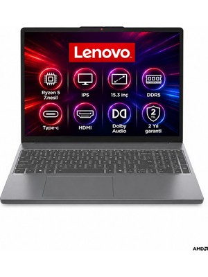 Lenovo Ideapad Slim 3 Amd Ryzen 5 7535HS 8gb 512GB SSD Freedos 15.3" Taşınabilir Bilgisayar SM83K7009ETR
