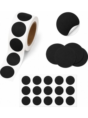Repro Design Renkli 2  cm  Siyah Yapışkanlı Nokta Etiket 25 Adet