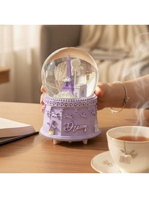 Keyfim Shop Paris Temalı Orta Boy Işıklı Müzikli Kar Küresi