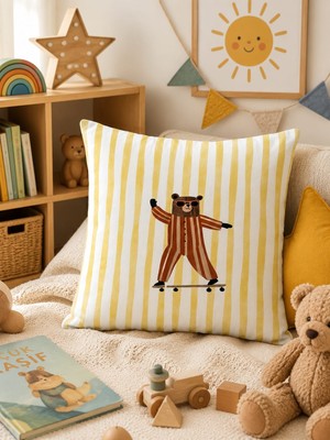 Pikko Home Hikaye Arkadaşları Dijital Baskılı Polyester Kırlent Kılıfı(Kr)