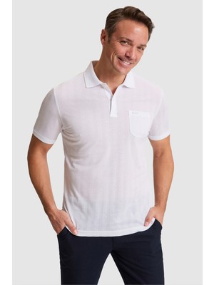 U.S. Polo Assn. Erkek Beyaz Regular Fit Polo Yaka Tişört 50322431-VR013