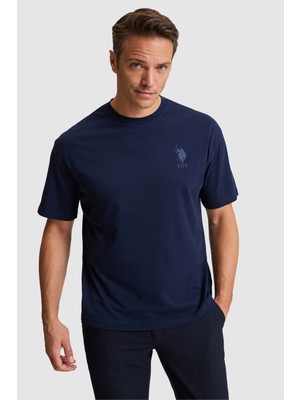U.S. Polo Assn. Erkek Lacivert Comfort Fit Bisiklet Yaka Basic Tişört 50322548-VR033