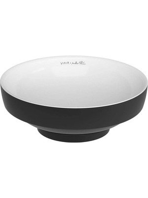 Vitra Water Jewels Siyah Beyaz Yuvarlak Tezgah Üstü Lavabo 40 cm