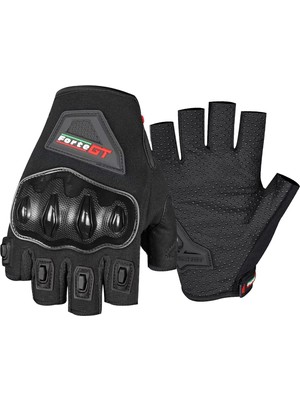 ForteGT Forte GT 20 Pro Yazlık Parmaksız Eldiven Siyah PVC ile Nefes Alabilir ve Touch Screen Özellikli XL Beden