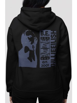 Sevbano Billie Eilish Şarkıcı Sırt Baskılı Unisex Oversize Penye Hoodie