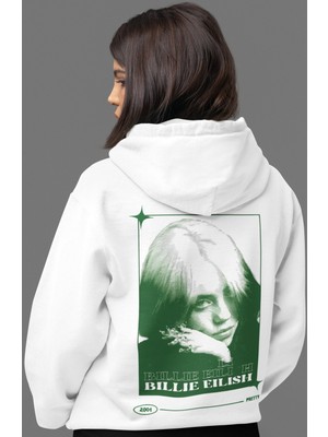 Sevbano Billie Eilish Şarkıcı Sırt Baskılı Unisex Oversize Penye Hoodie