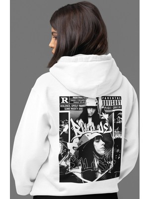 Sevbano Billie Eilish Şarkıcı Sırt Baskılı Unisex Oversize Penye Hoodie