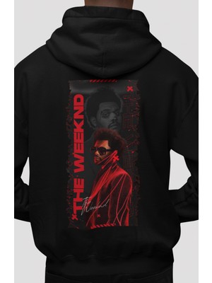 Sevbano The Weeknd Rapper Şarkıcı Sırt Baskılı Unisex Oversize Penye Hoodie