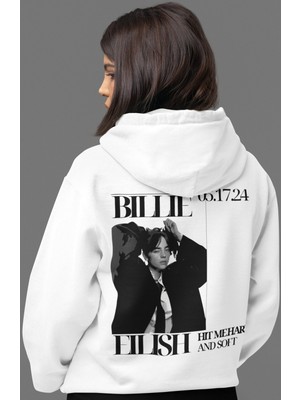 Sevbano Billie Eilish Hit Me Hard And Soft Şarkıcı Sırt Baskılı Unisex Oversize Penye Hoodie