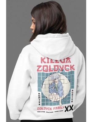 Sevbano Hunter x Hunter Killua Zoldyck Sırt Baskılı Unisex Oversize Penye Hoodie