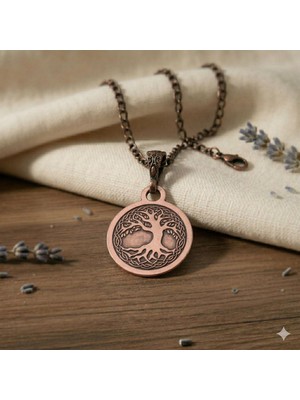 Zib Grips Velvet Copper Hayat Ağacı Kelt Saf Bakır El Yapımı Boho Kolye Spiritüel Hediye Unisex