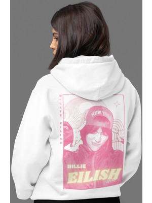 Sevbano Billie Eilish Şarkıcı Sırt Baskılı Unisex Oversize Penye Hoodie