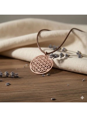 Zib Grips Velvet Copper Yaşam Çiçeği Saf Bakır El Yapımı Boho Kolye Spiritüel Hediye Unisex