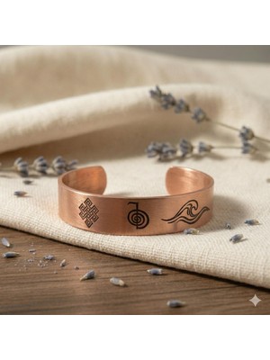 Zib Grips Velvet Copper Reiki Sonsuz Düğüm Saf Bakır El Yapımı Boho Bilezik Spiritüel Hediye Unisex