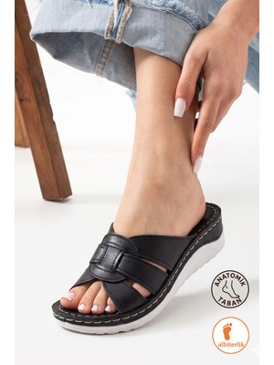 Albishoes Kadın Yumuşak Rahat Taban Kadın Terlik Anatomik Taban Günlük Anne Kadın Soft Taban Terlik