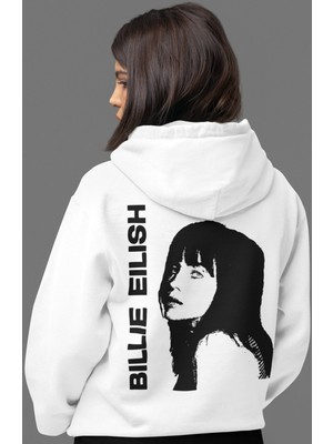 Sevbano Billie Eilish Şarkıcı Sırt Baskılı Unisex Oversize Penye Hoodie