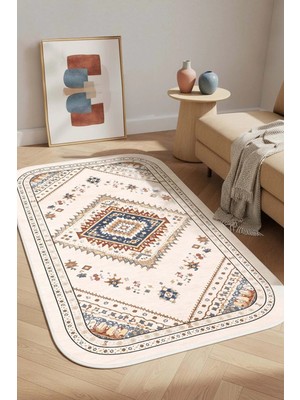 West Home Makinede Yıkanabilir Kaymaz Taban Leke Tutmaz Dijital Salon Halısı Mutfak Halısı ve Yolluk